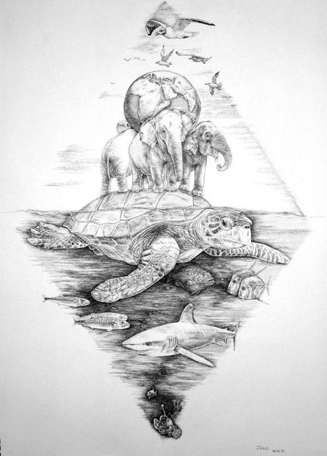 Ocean Theme Tattoos, Ocean Sleeve Tattoos, Coloring For Adults, Turtle Tattoo Designs, Sea Tattoo, Ocean Tattoos, Turtle Tattoo, Elephant Tattoo, Turtle Art