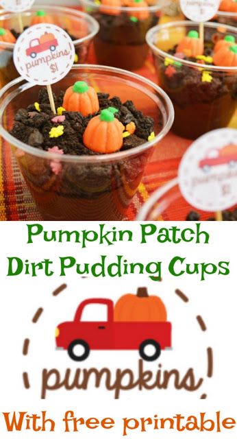 Dirt Pudding Cups, Pasteles Halloween, Dirt Pudding, Easy Halloween Snacks, Pumpkin First Birthday, Pumpkin Carving Party, Dirt Cake, Fall Snacks, Pudding Cups