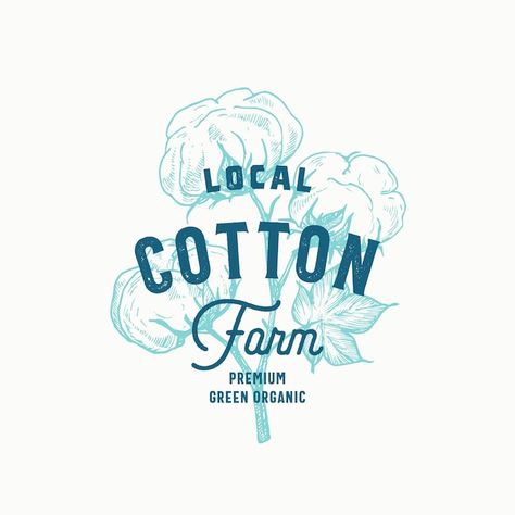 Cotton Farm, Graphic Design Work, Abstract Vector, Vintage Typography, Symbol Logo, Vector Photo, Design Working, Logo Templates, Premium Vector