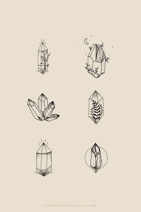 Drawings Of Nature, Rustic Branding, Crystal Illustration, Crystal Tattoo, Crystal Drawing, Arte Doodle, Minimal Drawings, Gems Crystals, Branding Typography