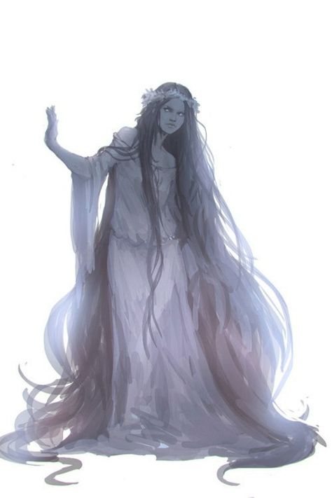 The ghost who haunts the Elfsong Tavern. She waits for her husband and child. White Lady Ghost, The Witcher Series, Witcher Series, Spirit Ghost, Slavic Mythology, I Still Remember, College Classes, Fantasy Collection, Dungeons And Dragons Characters