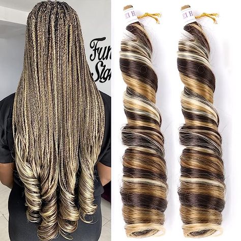 Box braids or Crochet Hair 6 27 613 Braids, Hair For Box Braids, Spiral Braids, Curly Braiding Hair, Spiral Braid, Triangle Box Braids, Outdoor Sectionals, Hair French, French Curl