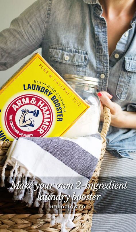 Make Your Own 2-Ingredient Laundry Booster Diy Laundry Booster, Homemade Stain Removers, Homemade Fabric Softener, Laundry Booster, Green Laundry, Natural Recipes, Chemical Free Cleaning, Laundry Routine, Homemade Laundry