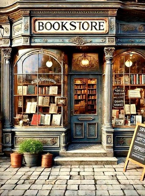 Old Book Shop, Cottage Bookstore, Small Bookstore Aesthetic, Book Store Illustration, Small Book Store, Book Store Ideas, Bookstore Decor, Bookshop Aesthetic, Old Bookstore