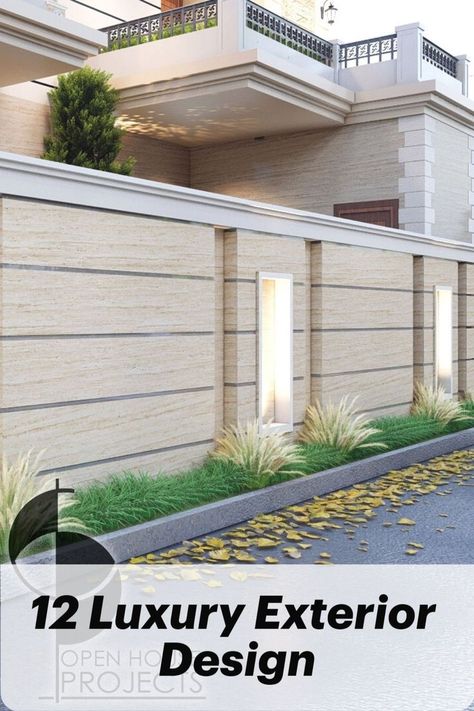 Outer Boundary Wall Design House, House Boundary Wall Design Modern, Front Boundary Wall Design Exterior, Boundary Wall Design Exterior, Compound Wall Designs, Compound Wall Gate Design, Compound Design, Boundry Wall, Boundary Wall Design