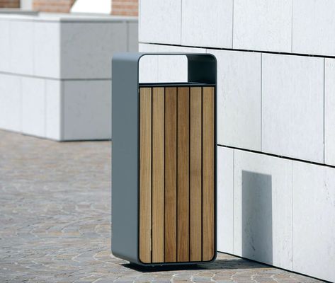 Box Wood | id created, Inc. Urban Furniture Design, Outdoor Trash Cans, Litter Bin, Ipe Wood, Concrete Bench, Furniture Manufacturing, Bench Outdoor, Rubbish Bin, Urban Furniture