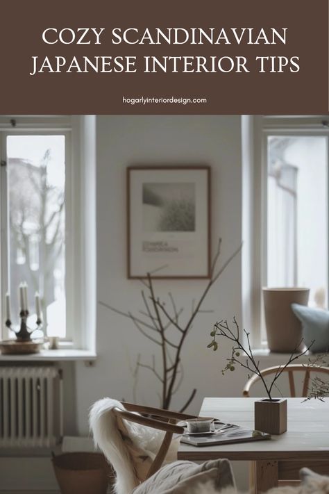 Explore tips for creating a cozy Scandinavian Japanese interior to transform your home into a serene, minimalist oasis. Image features natural decor elements that inspire tranquility. Finnish Design Interior, Scandinavian Japanese Interior, Japanese Scandinavian Interior, Japanese Minimalist Home, Serene Decor, Light Wood Furniture, Scandi Home Decor, Calming Home, Dining Room Colour Schemes