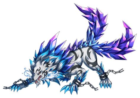 Crystal Wolf Zolf Wolf Fantasy Art, Winged Dragon Of Ra, Slifer The Sky Dragon, Obelisk The Tormentor, Wolf Monster, Sky Dragon, Mystical Wolf, Brave Frontier, Winged Dragon