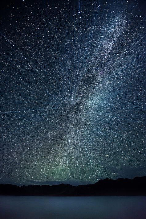 Big Bang!!!  Its a Composite of 2 Shots... 1 took for Simple Milky Way and on Other Shot I did Zoom Burst Technique (Through Lens) on Pangong Lake, Ladakh, India.....   Milkyway (Milky Way) at Pangong Lake ( Pangong Tso ) , Ladakh, India.... Sky Full Of Stars, בר מצווה, The Night Sky, Beautiful Sky, Science And Nature, Milky Way, Beautiful World, Night Sky, Night Skies