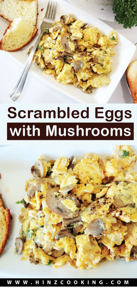 Scrambled Eggs With Mushrooms Mushroom Eggs Breakfast, Egg Mushroom Recipe, Scrambled Eggs With Mushrooms, Mushroom Scrambled Eggs, Eggs Mushrooms Breakfast, Mushroom And Egg Recipes, Egg And Mushroom Breakfast, Mushroom Egg Recipes, Scrambled Eggs With Cream