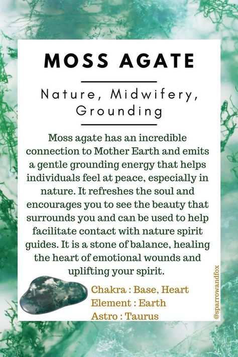 Green Moss Agate Meaning, Moss Agate Crystal Meaning, Moss Agate Meaning, Stones Meanings, Agate Crystal Meaning, Crystal Book, Healing The Heart, Mother Gaia, Minerals Crystals Stones