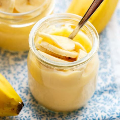 Healthy Banana Pudding {No eggs or dairy!} - The Big Man's World ® Low Calorie Pudding, Low Calorie Cereal, Healthy Banana Pudding, Instant Dessert, Instant Banana Pudding, Lemon Yogurt Cake, Healthy Pudding, Craving Sweets, Dessert Candles