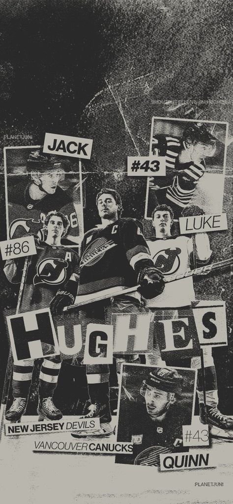 Hockey Game Poster Ideas, New Jersey Devils Poster, Jack Hughes Poster, Hockey Gameday Graphics, Luke Hughes Aesthetic, Quinn Hughes Wallpaper, New Jersey Devils Wallpaper, Hockey Graphic Design, Jack Hughes Wallpaper