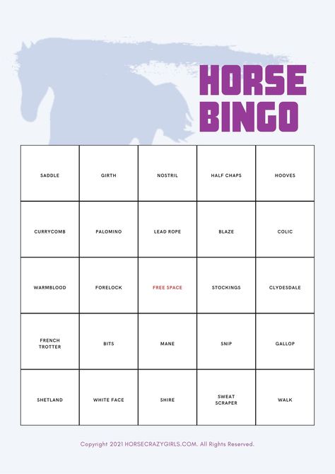 Horse Camp Games, Horse Party Games, Horse Camp Crafts, Horse Bingo, Horse Birthday Party Games, Horse Camp Activities, Horse Crafts Kids, Birthday Horses, Horse Themed Birthday Party