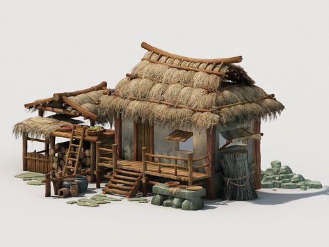 Photo Japon, Wood Frame House, Windmill House, 3d Karakter, Chinese House, Thatched House, Asian Architecture, Arte Robot, Thatched Cottage