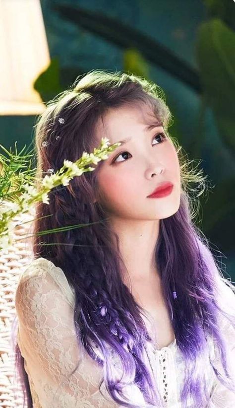 Iu Hair Color, Iu Purple Hair, Iu Purple, Purple Hair Color, Lee Ji Eun, Iu Hair, Purple Hair, Hair Color, Purple