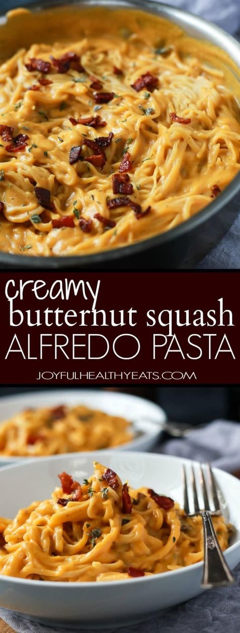 Butternut Squash Recipes Easy, Butternut Squash Recipes Pasta, Butternut Squash Alfredo, Squash Alfredo, Squash Pasta Recipe, Easy Butternut Squash, Creamy Butternut Squash, Pasta Alfredo, Butternut Squash Pasta