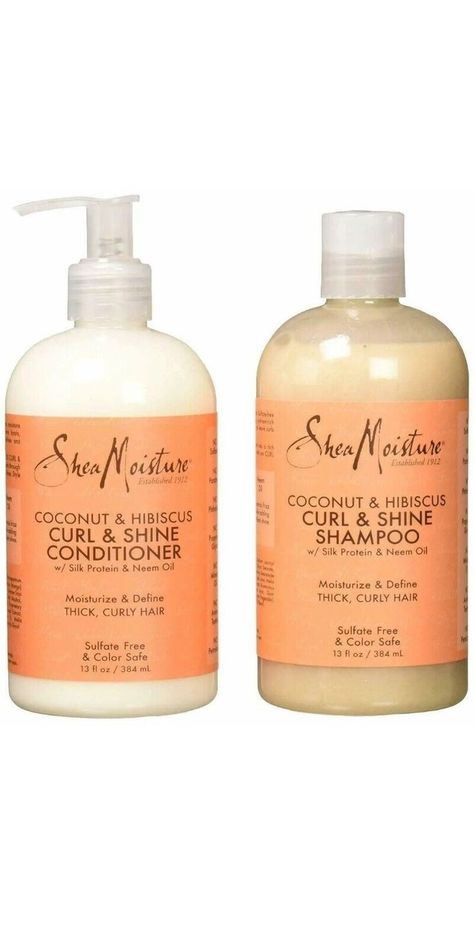 Shea Moisture Coconut, Coconut Hibiscus, Shampoo And Conditioner Set, Shea Moisture, Neem Oil, Organic Shea Butter, Frizz Free, Hibiscus Flower, Shea Moisture Products