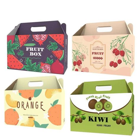 Custom Wholesale Printing Corrugated Cardboard Fruit Packaging Box Fruit Box Packaging Design, Fruit Box Packaging, Pallet Display, Salad Box, Food Boxes, Fruit Packaging, Box Tape, Apple Gifts, Blister Packaging