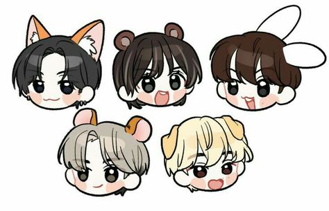 Chibi Expression, Txt Chibi, Txt Art, Txt Fanart, V Chibi, Kpop Drawings, Chibi Drawings, 영감을 주는 캐릭터, Cute Chibi