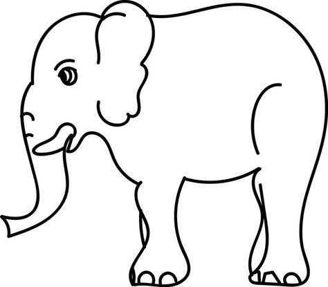 Outline Of An Elephant 7C8 Easy Mermaid Drawing, Elephants For Kids, Elephant Stencil, Baby Elephant Drawing, Elephant Template, Elephant Outline, Elephant Clip Art, Elephant Coloring, Mermaid Drawing