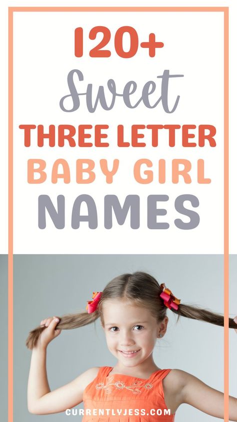 Looking for the best 3-letter girl names? Check out this fun list of short and simple baby names, perfect for parents wanting unique and trendy names. Plus, get inspired with cute middle name pairings to make these three-letter names stand out! Trendy Names, Short Baby Girl Names, Middle Name Ideas, Cute Middle Names, Middle Names For Girls, Fun List, Unique Girl Names, Sweet Baby Names