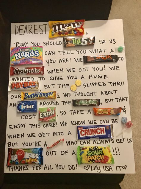 Professional Admin Day Gift Ideas, Administrative Assistant Appreciation, Work Anniversary Board Ideas, Principal Candy Bar Poster, Boss Appreciation Day, Diy Administrative Assistant Gifts, Candy Bar Appreciation Ideas, Teacher Appreciation Candy Poster, Administrative Assistant Day Gifts Ideas