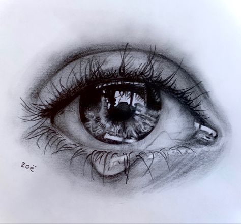 Sketch of eye with tear Eye With Tear, How To Draw Tears, Tears Art, Tears In Eyes, Eyes Artwork, Eye Sketch, Watery Eyes, Beauty In Art, Bad Boy Aesthetic