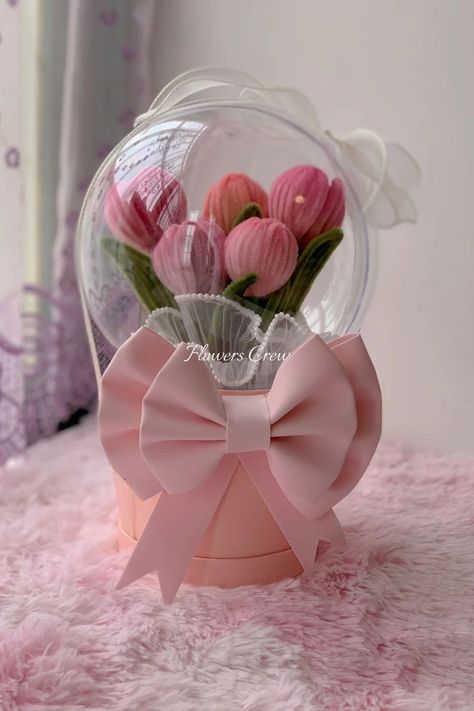 Handmade Pink Tulips Bouquet Table Flower Centerpieces, Artificial Flower Bouquets, Pink Tulips Bouquet, Tulips Bouquet, Handmade Bouquet, Clean Flowers, Diy Bouquet Wrap, Pipe Cleaner Flowers, Flower Bouquet Diy