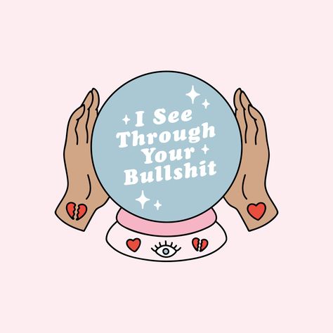 Witchy Wallpaper, Illustration Quotes, Commissioned Artwork, Happy Words, Aesthetic Stickers, Quote Aesthetic, Crystal Ball, Wall Collage, Cute Stickers