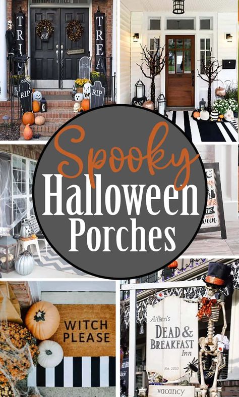 Halloween Porches, Porche Halloween, Halloween Decorations Outdoor Porch, Halloween Decor Diy, Halloween Outside, Hallowen Ideas, Image Halloween, Casa Halloween, Halloween Front Porch Decor