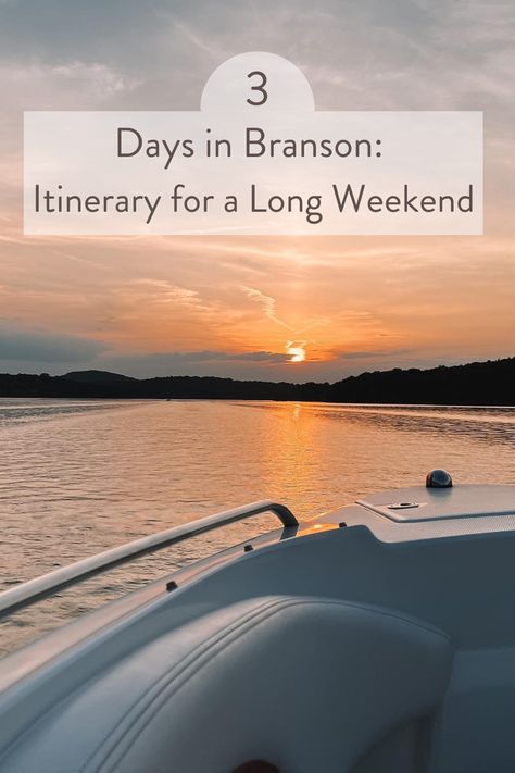 Looking forward to a long weekend? Whether you’re enjoying an extra day of leisure or looking for something special to do during the next holiday weekend, Branson is a great getaway destination. With a variety of shows, world-class golf courses, three beautiful lakes and fun attractions, Branson offers plenty of activities for a fun-filled getaway. Check out our sample itinerary to help you make the most of your long weekend in Branson! #explorebranson #bransonmissouri #bransonmo #branson Branson Bachelorette Party, Fun Things To Do In Branson Missouri, Branson Missouri Vacation Things To Do, Branson Mo With Kids, Branson Restaurants, Things To Do In Branson Missouri Couples, Southside Tattoo, Supra Boats, Top Of The Rock Branson