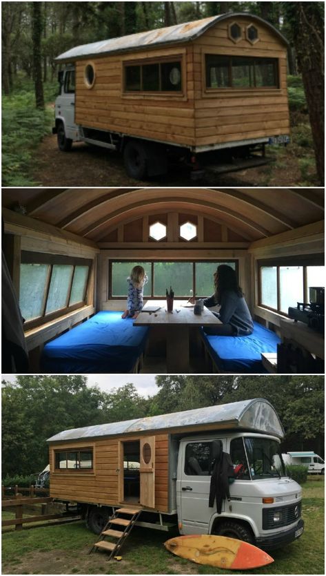 Wagon House, House Truck, Truck Camper Shells, Truck House, Travel Trailer Living, Camper Interior Design, Trailer Tent, Classic Campers, Bus Living