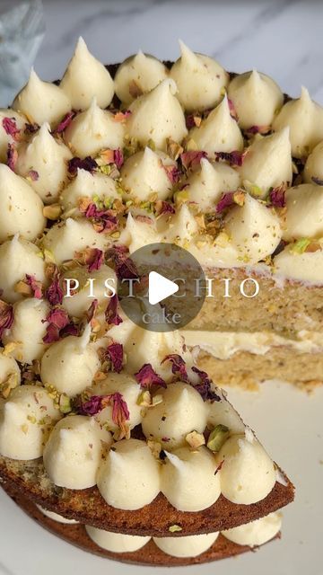 Pistachio And Rose Cake, Rose And Pistachio Cake, Rose Pistachio Cake, Rose Pistachio, Pistachio Cake Recipe, Pistachio Cake, Rose Cake, Cake Decor, Website Link