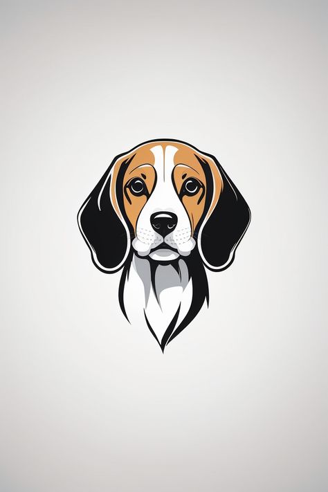 Beagle Dog Tattoo Ideas, Simple Beagle Drawing, Dog Vector Logo, Beagle Line Drawing, Beagle Drawing Easy, Labrador Tattoos, Beagle Outline, Beagle Drawing, Beagle Painting