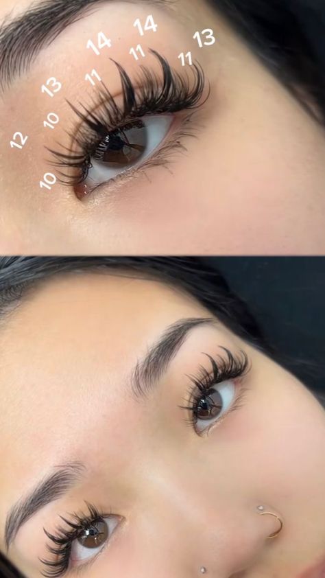 Manga Lashes Lash Map, Lashes Extensions Ideas, Manga Lashes Extensions Map, Eyelash Extensions For Almond Eyes, Lash Extensions Asian Eyes, Asian Lash Extensions, Asian Eyelash Extensions, Manhwa Lashes, Lash Extensions Map