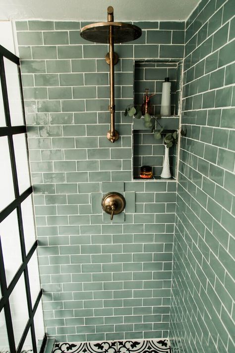 Eclectic Bathroom Design, Eclectic Bathroom, Metro Tiles, Ceramic Subway Tile, Beautiful Farmhouse, Have Inspiration, Bathroom Trends, Rustic Bathroom, Small Bathroom Decor