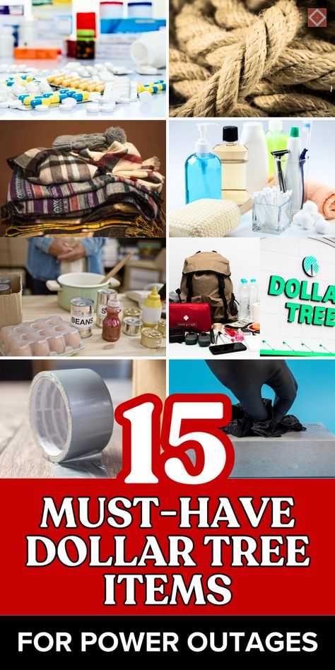 Prepping doesn’t have to cost a fortune! These 15 budget-friendly finds from Dollar Tree cover emergency basics, like multi-use tools, first-aid items, and lighting options, perfect for any emergency kit. Save this pin to prep smartly and affordably with these essential Dollar Tree items! Vehicle Emergency Kit, Prepping On A Budget, Emergency Funds, Emergency Candles, Sustainable Homestead, Water Storage Containers, Shtf Preparedness, Emergency Water, Family Dollar