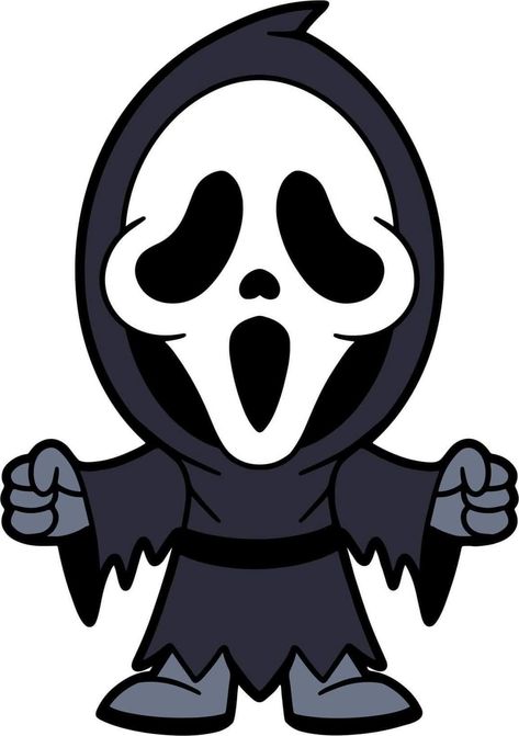 Ghost Face Clipart, Scream Cartoon Drawing, Ghost Face Svg Free, Halloween Cartoon Characters Drawing, Cute Things To Draw Halloween, How To Draw Horror Characters, Ghost Face Party Ideas, Ghostface Clipart, Scream Mask Drawing