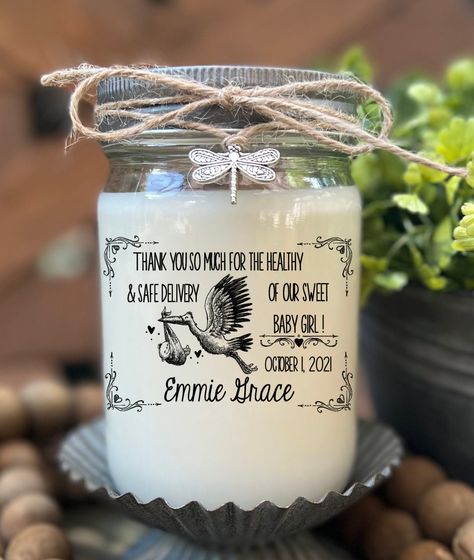 Excited to share this item from my #etsy shop: Stork Delivering Baby Doctor Gift Candle Personalized, OBGYN Thank You Candle, Midwife Appreciation, OB, Midwife, Doula, Labor and Delivery Thank You Gift For Doctor After Delivery, Obgyn Doctor, Doctor Gifts, Candle Flames, Fresh Apples, Ice Cream Cake, White Gifts, Candle Gift, Candle Containers