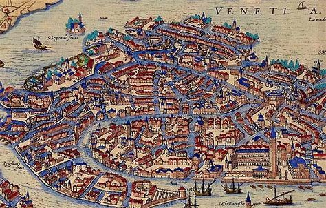 Medieval Venice, Living In Mexico City, Venice Map, Venice City, Medieval Artwork, Illustration Travel, Rpg Maps, Rpg Map, Medieval World