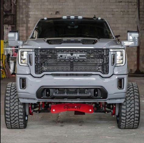 Gmc 2500 At4 Lifted, Lifted Dually Trucks, Chevy 2500hd, Big Ford Trucks, Country Trucks, Truck Life, Custom Lifted Trucks, Chevy Trucks Silverado, Nardo Grey