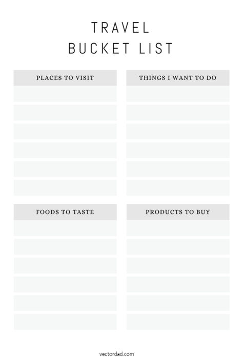 Bucket List Template, White Blank, Nail Salons, List Template, Templates Printable Free, Planner Addicts, Travel Goals, Travel Planner, Dream Destinations