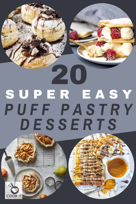 Puff Pastry Cups Recipes Desserts, Fancy Puff Pastry Desserts, Desserts To Make With Puff Pastry, Phyllo Puff Pastry Dessert, Dessert With Puff Pastry Easy, Puff Pastry Bites Desserts, Creative Pastry Ideas, Dessert Using Puff Pastry, Pastry Shells Desserts