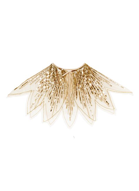 Tutu du Monde Tinsel Cape in Gold for Rent Tulle Wings, Tule Cape, Luxury Capelet For Costumes, Tinsel Cape, Girls Cape, Gold Tutu, Cape Designs, Girls Christmas Outfits, Gold Sequins