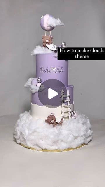 TheCakeDecorByShikha • Baking supplies & flowers on Instagram: "Cloud theme is the most trending theme in this season, and so many of us have doubts about it save this so that u cn make this theme easily,   (Cloud theme, light cake, cloud cake, easy cake, cake, cakes of insta, baker, baking, trending cake)  #cake #baker #bakinglove #bakeryelove #smallbatch #bakery #bakingacake #bakingacake #banglore #chandigarh #delhi #delhibakers #bangloreblogger #cakescakescakes #cakingitupstencils" Frosting Clouds On Cake, Edible Clouds For Cake, On Cloud 9 Cake Ideas, Cloud Shaped Cake, Cloud Nine Cake Ideas, Cloud Themed Cake, Cloud 9 Baby Shower Cake, Cloud Cake Ideas, Cloud Baby Shower Cake