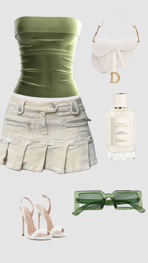 Outfit inspo outfit ideas y2k outfit green outfit Outfit Inspo Casual, Swaggy Outfits, Cute Everyday Outfits, Cute Simple Outfits, Really Cute Outfits, Summer Fashion Outfits, Girly Outfits, Casual Style Outfits, Lookbook Outfits