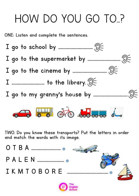 English Liveworksheet, English Center, Transportation Worksheet, Worksheets For Class 1, Transportation For Kids, Means Of Transport, Transportation Activities, Transportation Preschool, English Teaching Materials