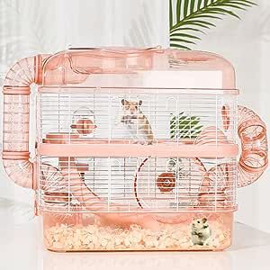 Hamster Cage Design, Preppy Hamster Cage, Kawaii Hamster Cage, Pink Hamster Cage, Hamster House Ideas, Hamster Cage Ideas Aesthetic, Small Hamster Cage, Fancy Hamster, Hampster Cage