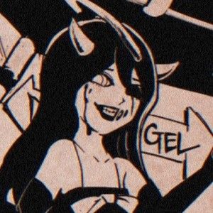 Alice Bendy And The Ink Machine Pfp, Alice Angel Tattoo, Bendy And Alice Angel Matching Pfp, Alice Angel Aesthetic, Evil Alice Angel, Alice Angel Wallpaper, Goth Cartoon Pfp, Alice Angel Pfp, Evil Alice